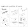 Technical specification of cutting junction bar for Ermetika double pocket doors