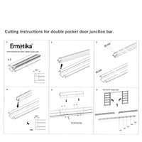 Technical specification of cutting junction bar for Ermetika double pocket doors