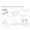 Technical specification of cutting junction bar for Ermetika double pocket doors