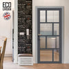 Handmade Eco-Urban Kochi 8 Pane Solid Wood Internal Door UK Made DD6415G Clear Glass - Eco-Urban® Stormy Grey Premium Primed
