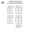 Bespoke Room Divider - Eco-Urban® Hampton Door Pair DD6413C - Clear Glass with Full Glass Side - Premium Primed - Colour & Size Options