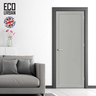 Image: Handmade Eco-Urban Baltimore 1 Panel Door DD6301 - Light Grey Premium Primed