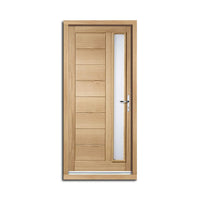 Goodwood Exterior Oak Door and Frame Set - Frosted Double Glazing, From LPD Joinery