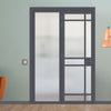 Bespoke Room Divider - Eco-Urban® Leith Door DD6316F - Frosted Glass with Full Glass Side - Premium Primed - Colour & Size Options