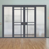 Room Divider - Handmade Eco-Urban® Leith with Two Sides DD6316F - Frosted Glass - Premium Primed - Colour & Size Options