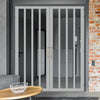 Handmade Eco-Urban Sintra 4 Pane Door Pair DD6428G Clear Glass  - Light Grey Premium Primed
