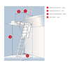 Dolle Wooden Loft Ladder - SW40-5 - Insulated Door, Min - Max Ceiling Height 2810mm - 2830mm