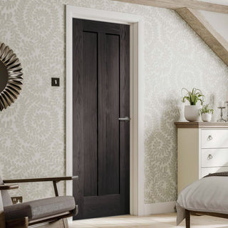 Image: Prefinished Bespoke Novara Oak Fire Door - Choose Your Colour