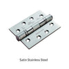 102x76mm Grade 13 Hinge- Square Corners - Suits Fire Doors - 6 Finishes -Single Hinge