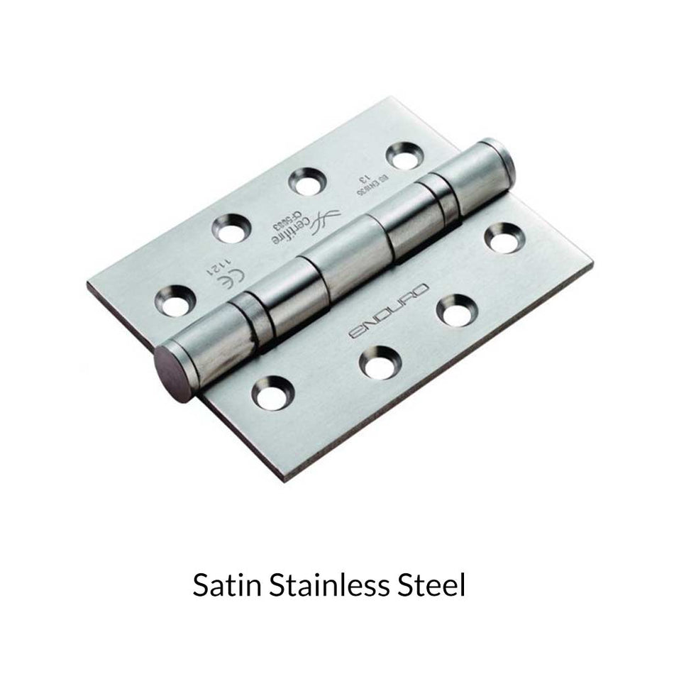 102x76mm Grade 13 Hinge- Square Corners - Suits Fire Doors - 6 Finishes -Single Hinge