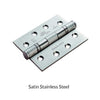 102x76mm Grade 13 Hinge- Square Corners - Suits Fire Doors - Price Per Hinge - Six Finishes Available