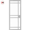 Eco-Urban Leith 9 Pane Solid Wood Internal Door Pair UK Made DD6316SG - Frosted Glass - Eco-Urban® Mist Grey Premium Primed