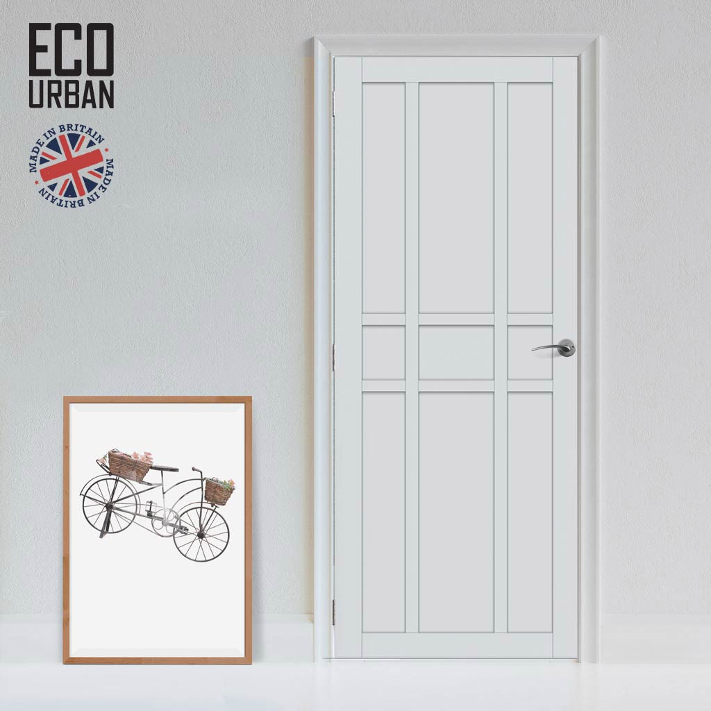 Tromso 9 Panel Solid Wood Internal Door UK Made DD6402 - Eco-Urban® Cloud White Premium Primed