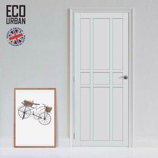 Image: Tromso 9 Panel Solid Wood Internal Door UK Made DD6402 - Eco-Urban® Cloud White Premium Primed