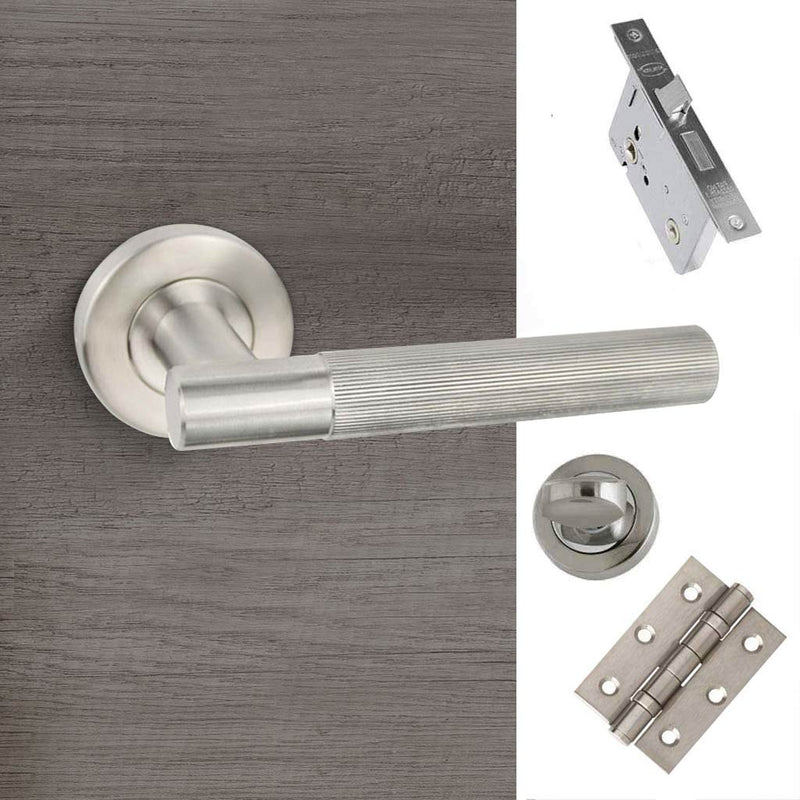 Geneva Satin Stainless Steel Bathroom Handle Pack
