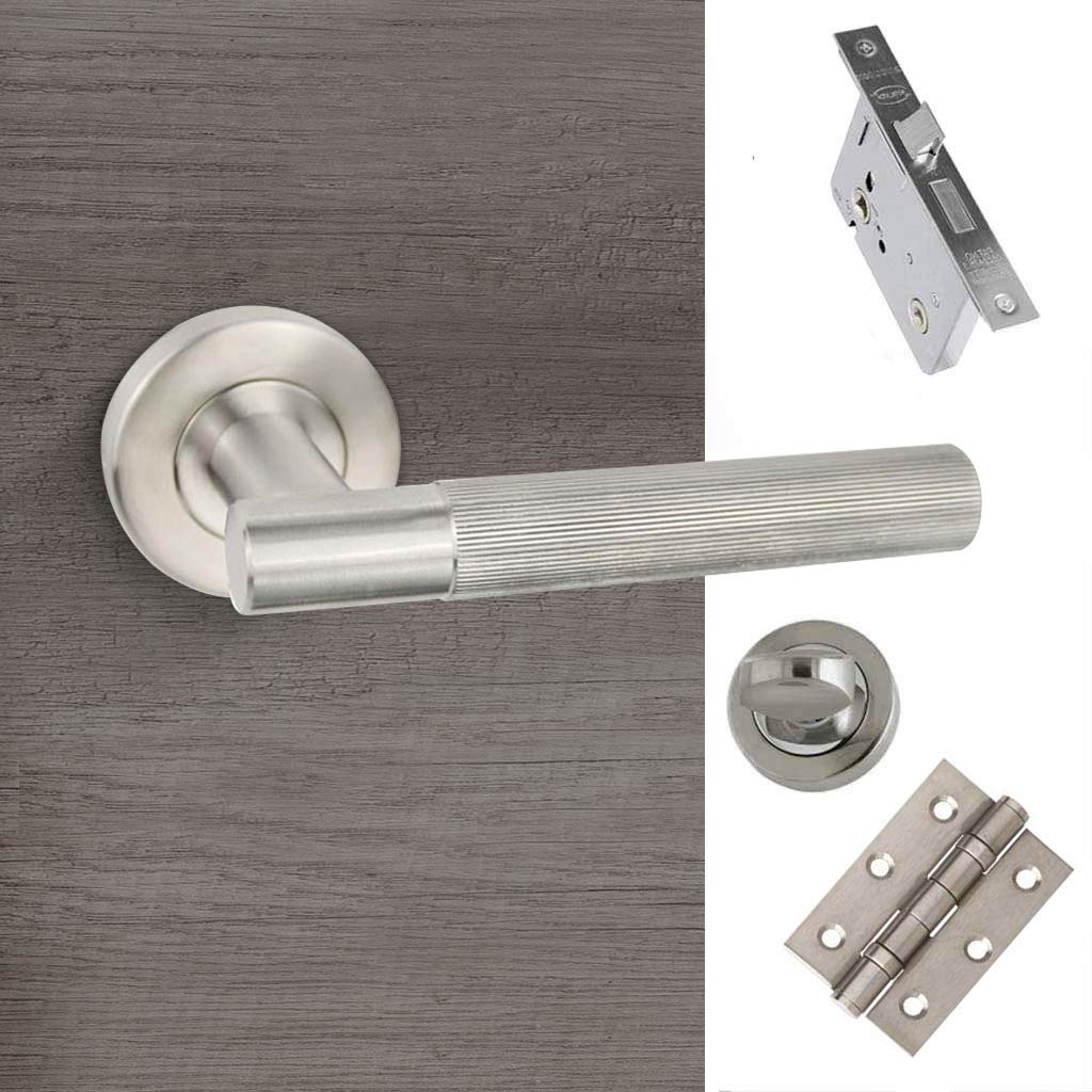 Geneva Satin Stainless Steel Bathroom Handle Pack