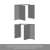 ThruEasi White Room Divider - Pattern 10 with Clear Glass Unfinished Door Pair with Full Glass Side