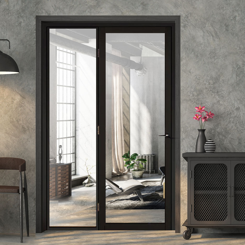 Room Divider - Handmade Eco-Urban® Baltimore Door DD6301C - Clear Glass - Premium Primed - Colour & Size Options