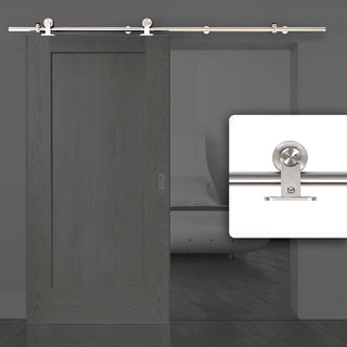 Image: Stainless Steel Single Sirius Sliding Tubular Track for Wooden Doors - Top Mounted