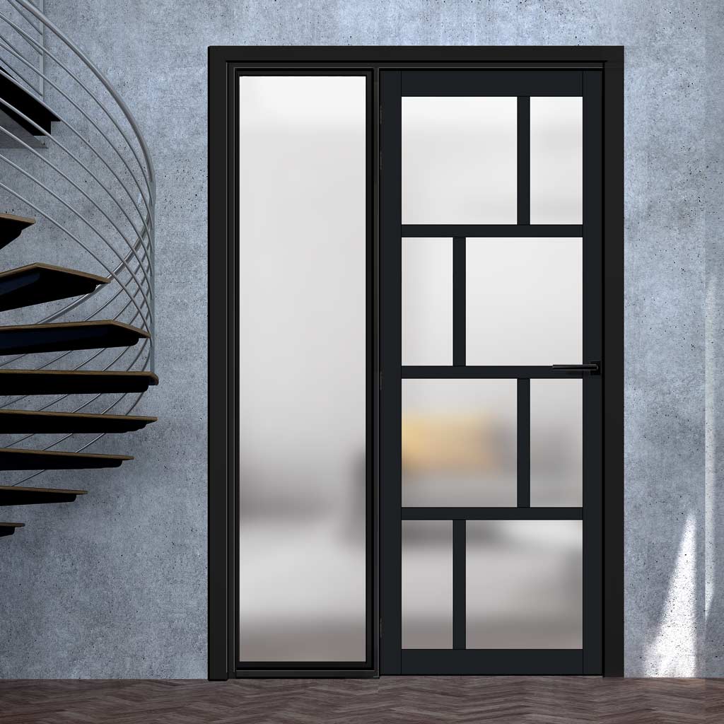 Room Divider - Handmade Eco-Urban® Kochi Door DD6415F - Frosted Glass - Premium Primed - Colour & Size Options