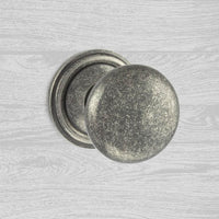Harrogate Mushroom Old English Mortice Knob - Distressed Silver