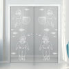 Pacific 8mm Clear Glass - Obscure Printed Design - Double Evokit Glass Pocket Door
