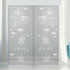 Pacific 8mm Clear Glass - Obscure Printed Design - Double Absolute Pocket Door