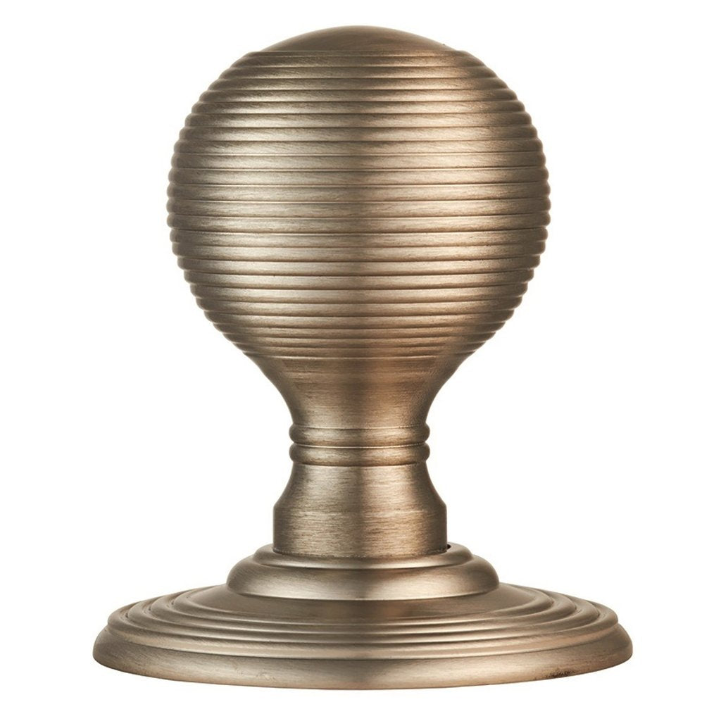 DK37CFB Delamain Reeded Florentine Bronze Mortice Knob Handles