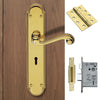 DL271 Chesham Lever Lock Handles Polished Brass Handle Pack