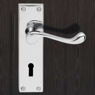 Image: DL54 Victorian Scroll Suite Lever Lock Door Handles - 3 Finishes