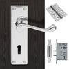 DL54 Victorian Scroll Suite Lever Lock Polished Chrome Handle Pack