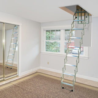 Image: Dolle Aluminium Loft Ladder - Alufix 10 treads - Min - Max Ceiling Height 2460mm - 2730mm