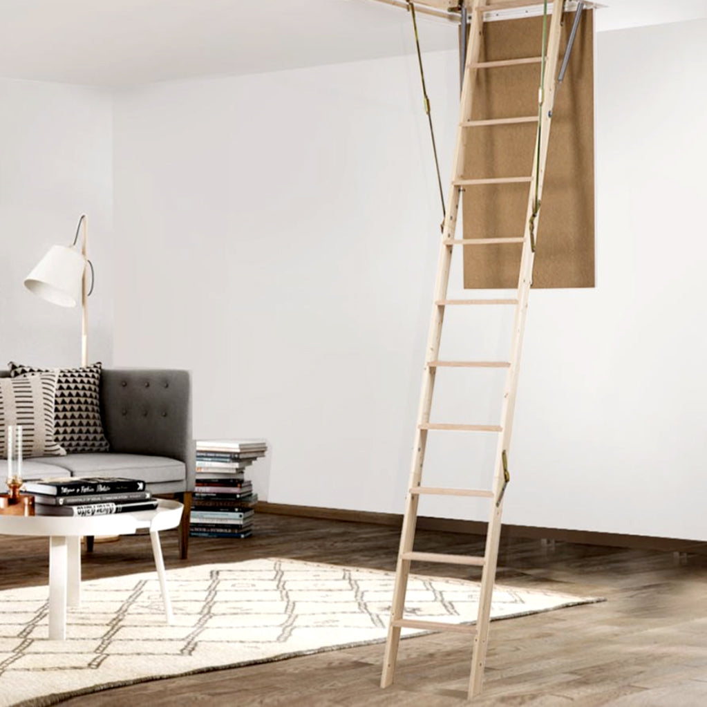 Dolle Wooden Loft Ladder - ClickFix 36 Lux Mini - Insulated Door, Max Ceiling Height 2780mm