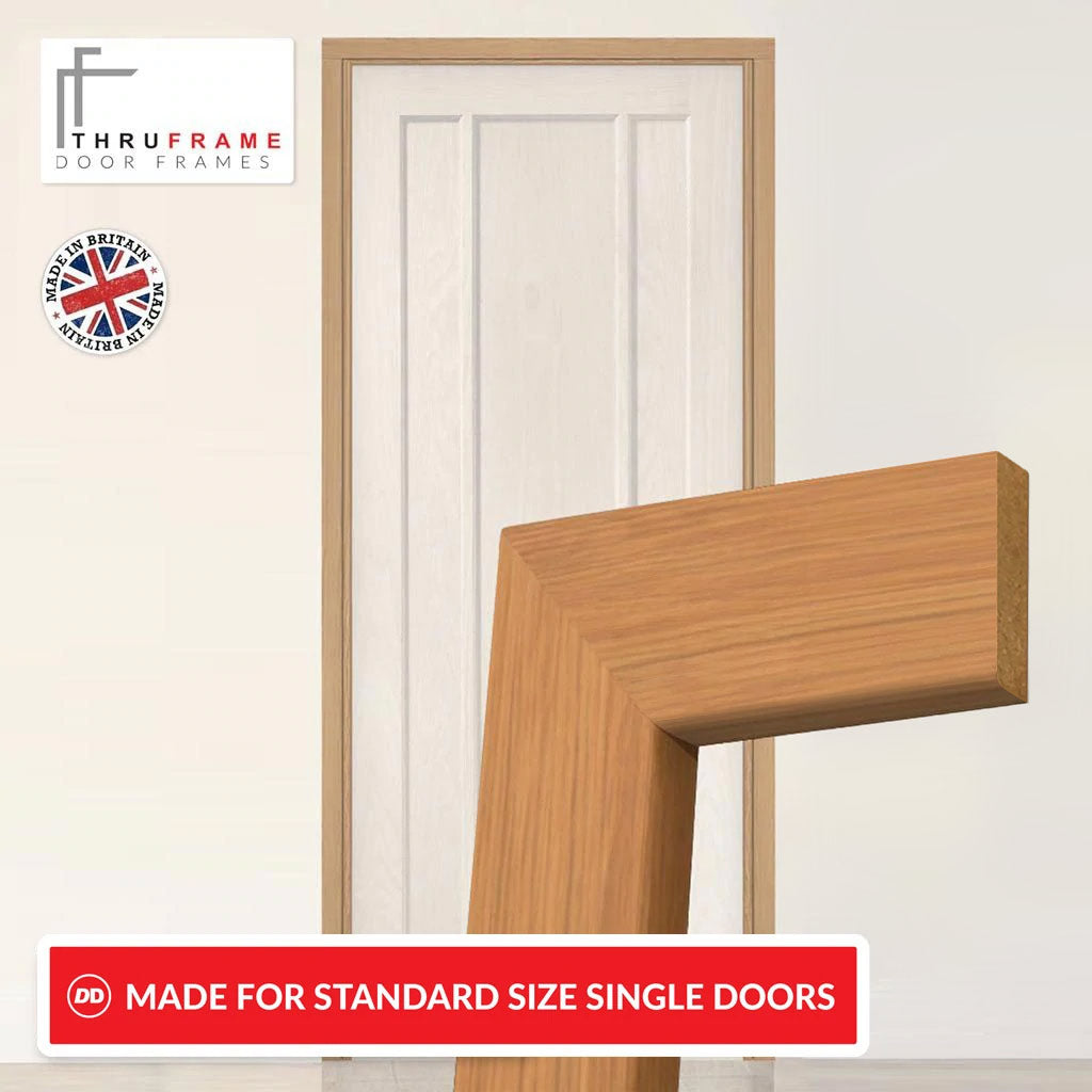 Made to Size Single Interior Unfinished Oak Veneered Frame and Simple Architrave Set