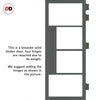 Boston 4 Pane Solid Wood Internal Door Pair UK Made DD6311G - Clear Glass - Eco-Urban® Stormy Grey Premium Primed