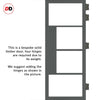 Eco-Urban Boston 4 Pane Solid Wood Internal Door Pair UK Made DD6311SG - Frosted Glass - Eco-Urban® Stormy Grey Premium Primed