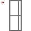 Handmade Eco-Urban Marfa 4 Pane Solid Wood Internal Door UK Made DD6313SG - Frosted Glass - Eco-Urban® Stormy Grey Premium Primed