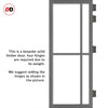 Handmade Eco-Urban Marfa 4 Pane Solid Wood Internal Door UK Made DD6313SG - Frosted Glass - Eco-Urban® Stormy Grey Premium Primed