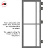Marfa 4 Pane Solid Wood Internal Door UK Made DD6313G - Clear Glass - Eco-Urban® Stormy Grey Premium Primed