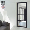 Boston 4 Pane Solid Wood Internal Door UK Made DD6311G - Clear Glass - Eco-Urban® Shadow Black Premium Primed