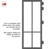 Eco-Urban Bronx 4 Pane Solid Wood Internal Door Pair UK Made DD6315SG - Frosted Glass - Eco-Urban® Stormy Grey Premium Primed