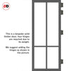 Handmade Eco-Urban Bronx 4 Pane Solid Wood Internal Door UK Made DD6315SG - Frosted Glass - Eco-Urban® Stormy Grey Premium Primed