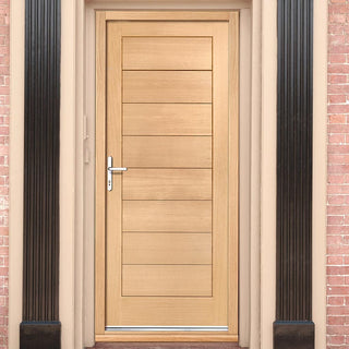 Image: Modena External Flush Oak Door and Frame Set