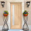 Trieste External Oak Door and Frame Set - Frosted Double Glazing