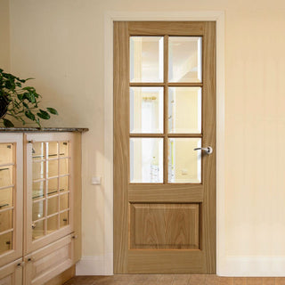 Image: Interior oak veneer traditional panel door