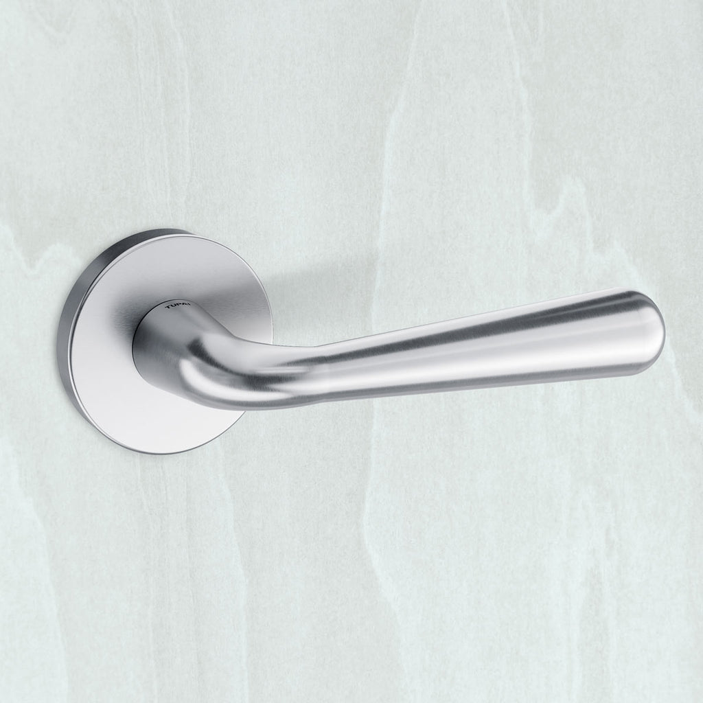 Tupai Rapido CurvaLine Adra Lever on Round Rose - Satin Chrome