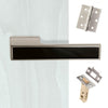 Tupai Rapido VersaLine Tobar Lever on Long Rose - Pearl Black Decorative Plate - Pearl Nickel Handle Pack