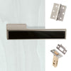 Tupai Rapido VersaLine Tobar Lever on Long Rose - Pearl Black Decorative Plate - Pearl Nickel Handle Pack