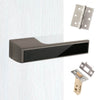 Tupai Rapido VersaLine Tobar Lever on Long Rose - Pearl Black Decorative Plate - Titanium Handle Pack