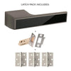 Tupai Rapido VersaLine Tobar Lever on Long Rose - Pearl Black Decorative Plate - Titanium Handle Pack